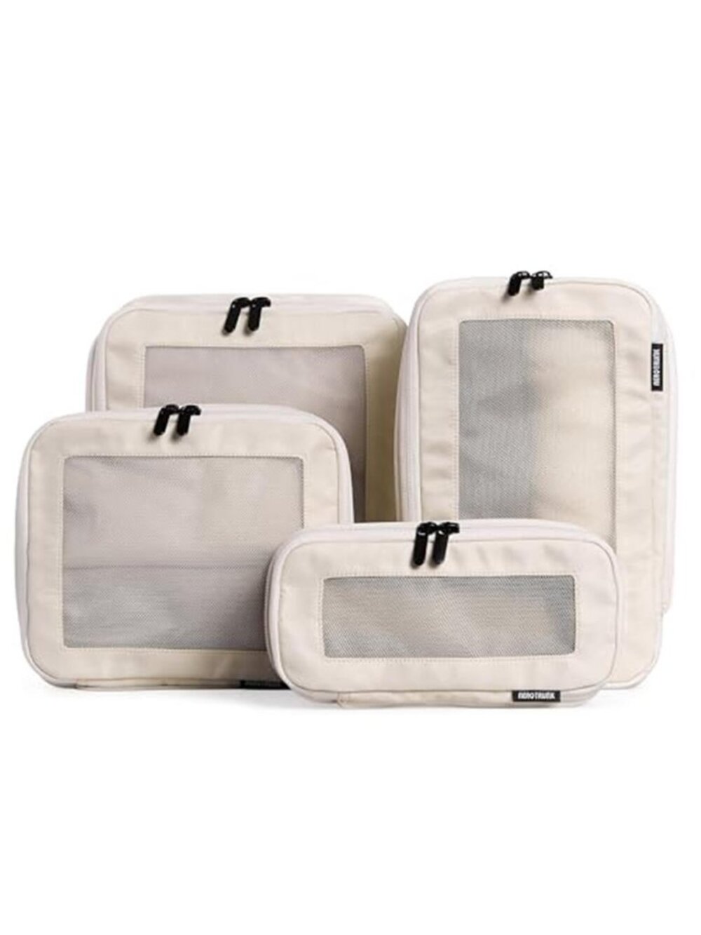 Compression Packing Cubes 4 Pack Beige Travel Luggage Organizer Suitcase Bags